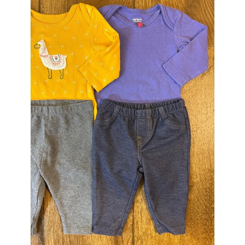 Baby Girl 3 Months Outfits Pants Shirts Bodysuits Long Sleeve Clothes Lot Llama‎